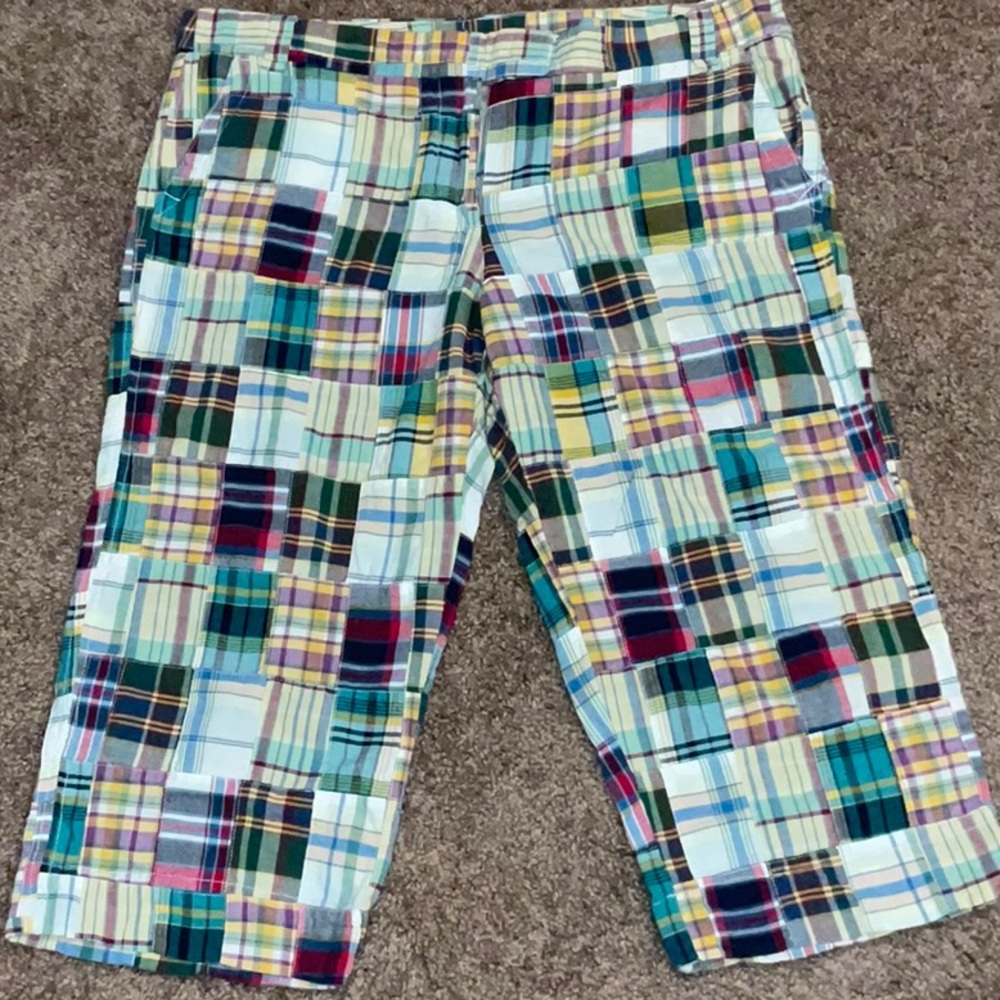 J Crew madras crop pants